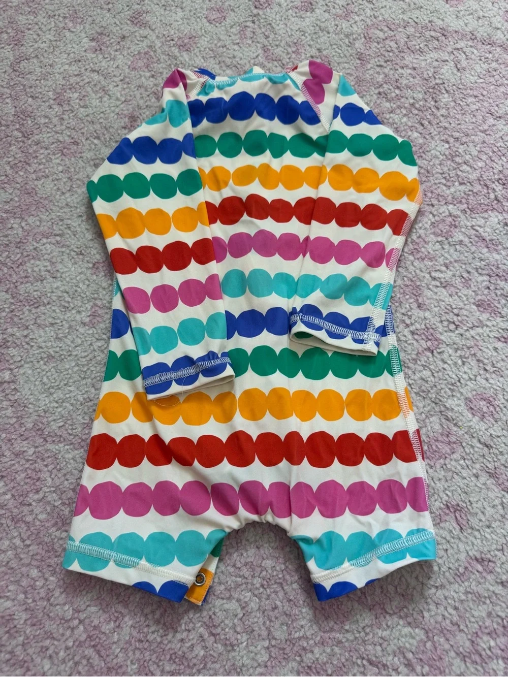 Hanna Andersson Multi-Color Rainbow Dot Zip Front Rashguard One-Piece